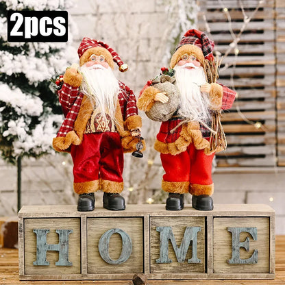 1–4 Stück Weihnachtsdekoration – Santa Claus Plüschpuppe 30 cm | Niedliche Weihnachtsornamente für Zuhause, Party & Neujahrsgeschenke