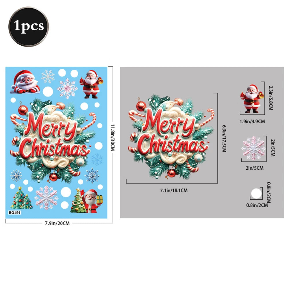 Weihnachten Fenster Statische Klampft Schneemann Santa Claus Schneeflocke Rentier Nette Weihnachten Dekoration Aufkleber Aufkleber Hause Ornamente Liefert