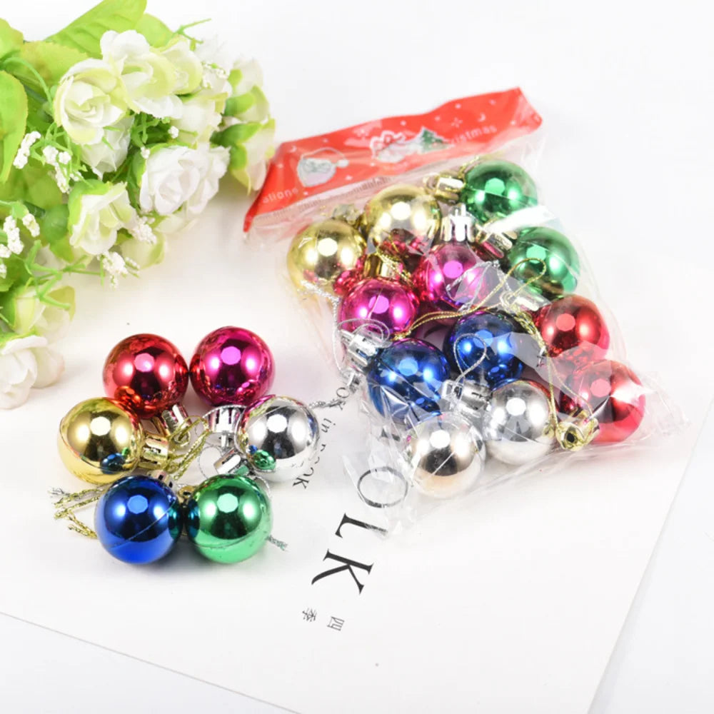 12 stücke 3 cm Weihnachten Ball Weihnachten Baum Ornament Hängen Anhänger Glitter Baubles Kugeln Hause Weihnachten Dekoration Neue Jahr geschenk