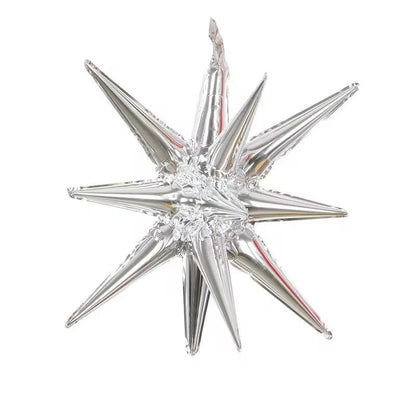 2/5/10 Stück Starburst Luftballons – Roségold, Silber, Gold – 22 Zoll Explosion Stern Folienballons für Geburtstag, Hochzeit & Partydekoration