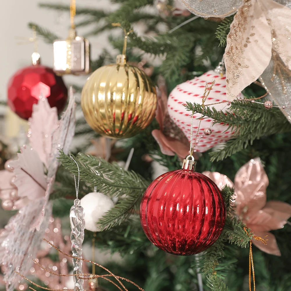 24/30 Stück 6CM Weihnachten Kugeln Dekoration – Weihnachtsbaum Ornamente Ball Anhänger für Haus & Zimmer Dekor  Neujahr Navidad