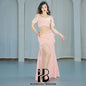 Belly Dance Performance Suit for Women Top + Skirt 2 Pcs Set Sexy Sequins Performance Costume Dance Wear Outfit Dancing Suit