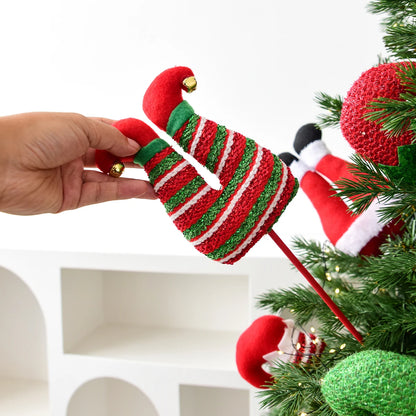 1-teilig, Weihnachtself-Figur, Beinornament, Vasenblumendekoration, geeignet für Weihnachtsraum- und Gartendekoration.