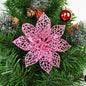 5/10 stücke Künstliche Weihnachten Baum Blume Glitter Dekoration Weihnachten Baum Ornamente Frohe Weihnachten Dekor Für Frohes Neues Jahr Navidad