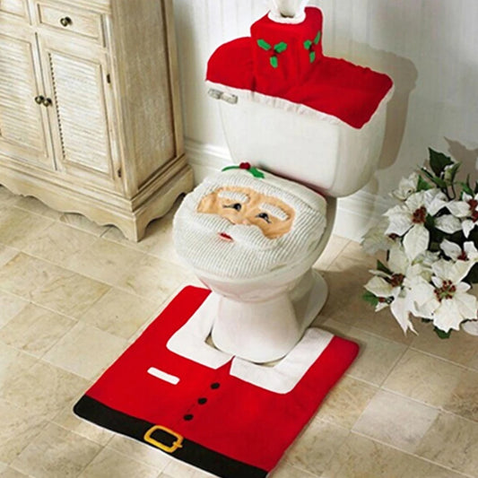 Niedliche Weihnachts-Toilettensitzbezüge, kreativer Weihnachtsmann, Badezimmermatte, Weihnachtszubehör für Zuhause, Neujahr, Navidad, Geschenk, Dekoration
