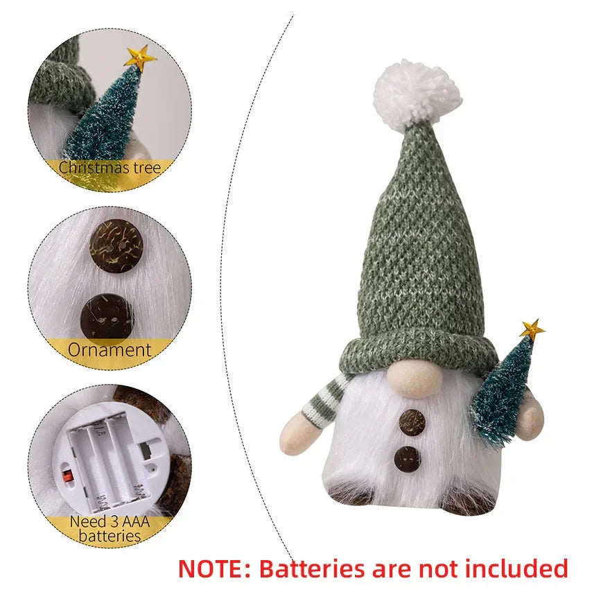 30 cm Leuchtendes gestricktes Zwergenpuppenpaar mit LED-Nachtlicht – Weihnachtsdekoration, Weihnachtsbaum Deko Zuhause, Neujahr Geschenk