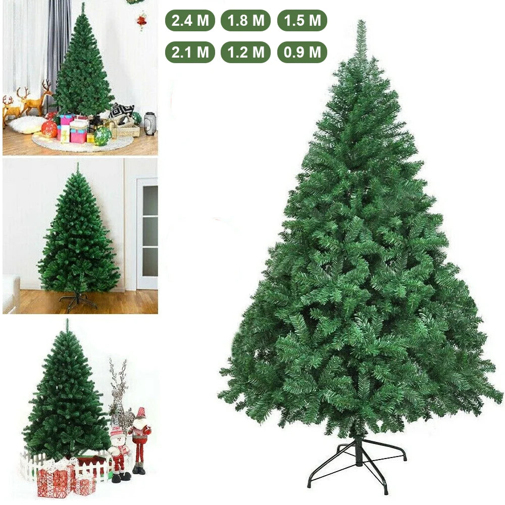 Künstlicher PVC-Weihnachtsbaum mit Metallständer – 90/120/150/180/210/240 cm | Weihnachtsdeko für Zuhause, Party & Neujahr | Navidad Deko