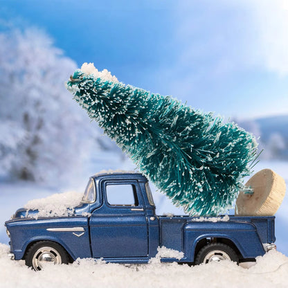 5/500 Stück Mini Weihnachtsbaum – Kleine Künstliche Tannenbaum-Ornamente aus Sisal mit Holzsockel für Weihnachts- & Partydekoration