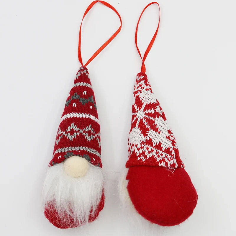 4 Stück (15,5 cm) Gesichtslose Personen-Dekorationsanhänger – Weihnachtsdeko Puppen, Fensterdisplay, Foto-Requisiten, DIY Weihnachtsbaumschmuck