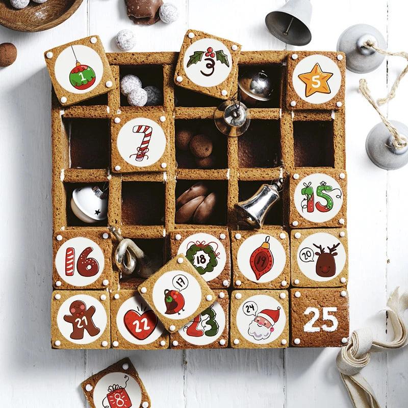1/3/5 Blatt Weihnachten Adventskalender Aufkleber – Weihnachtscountdown Geschenkverpackung Etiketten, Frohe Weihnachten Party Dekoration, Neujahr