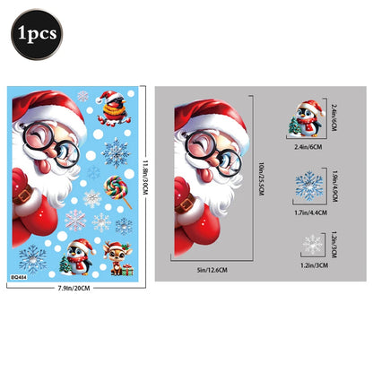 Weihnachten Fenster Statische Klampft Schneemann Santa Claus Schneeflocke Rentier Nette Weihnachten Dekoration Aufkleber Aufkleber Hause Ornamente Liefert