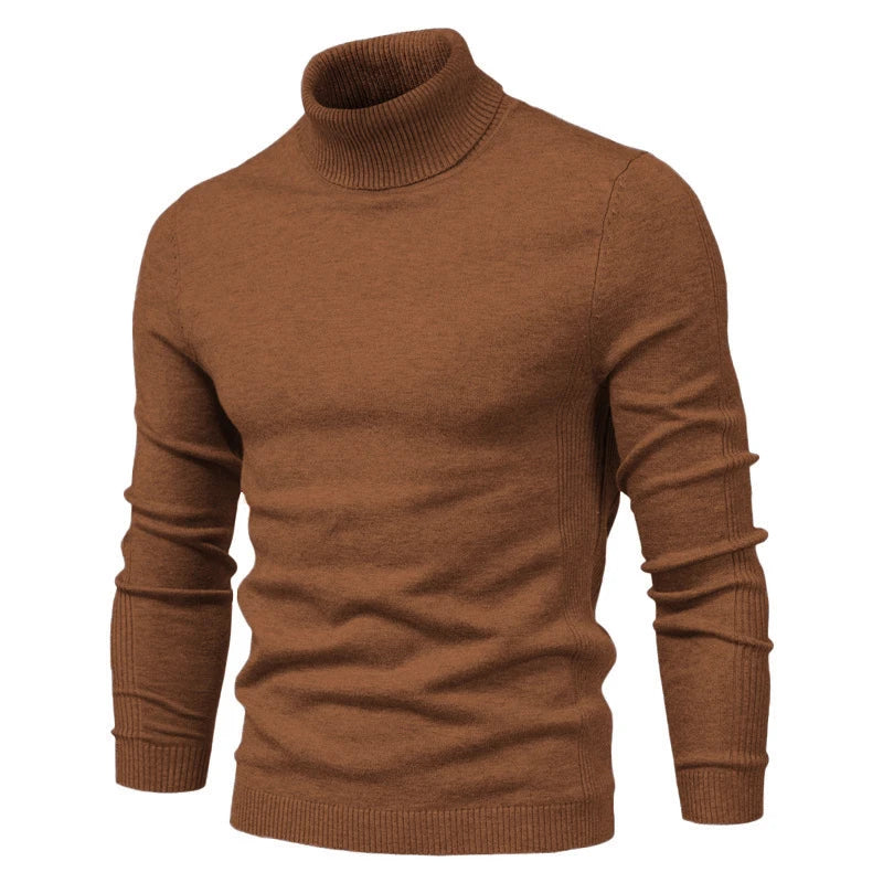 Herren Rollkragenpullover – Slim Fit, Warm & Weich, Einfarbig – Winter 2025 Strickpullover für Alltag & Freizeit.