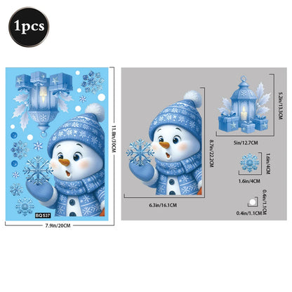 Weihnachten Fenster Statische Klampft Schneemann Santa Claus Schneeflocke Rentier Nette Weihnachten Dekoration Aufkleber Aufkleber Hause Ornamente Liefert