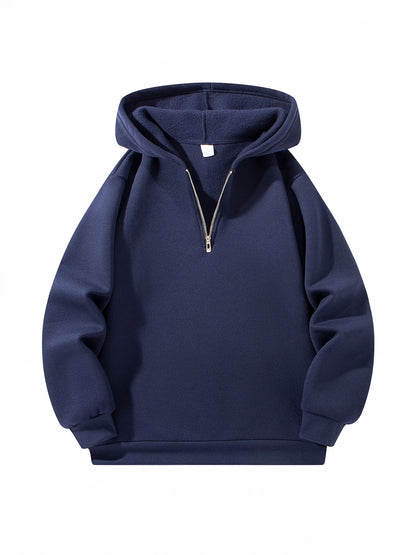 Men's Casual Sweatshirt Hoodies Long Sleeve Stand Collar Half Zipper Pullover Solid Sweatshirt Autumn Outdoor Streetwear for Men