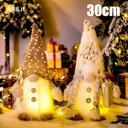 Leuchtender Weihnachtswichtel 30 cm – LED Faceless Gnome Deko für Weihnachten & Neujahr, Baumdekoration, Geschenkidee 2025
