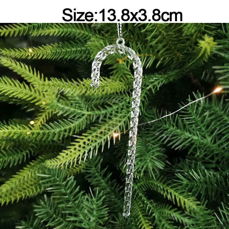 5 stücke Weihnachten Home Dekorationen Kristall Acryl Ornamente Schneeflocke Elch Weihnachten Baum Hängen Anhänger Navidad 2025 Neue Jahr Geschenk