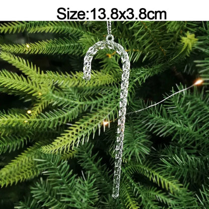 5 stücke Weihnachten Home Dekorationen Kristall Acryl Ornamente Schneeflocke Elch Weihnachten Baum Hängen Anhänger Navidad 2025 Neue Jahr Geschenk