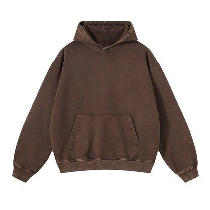 Heavyweight High Street Washed 520G Hooded Sweatshirt Vintage Dark Loose Oversized Unisex Hoodie