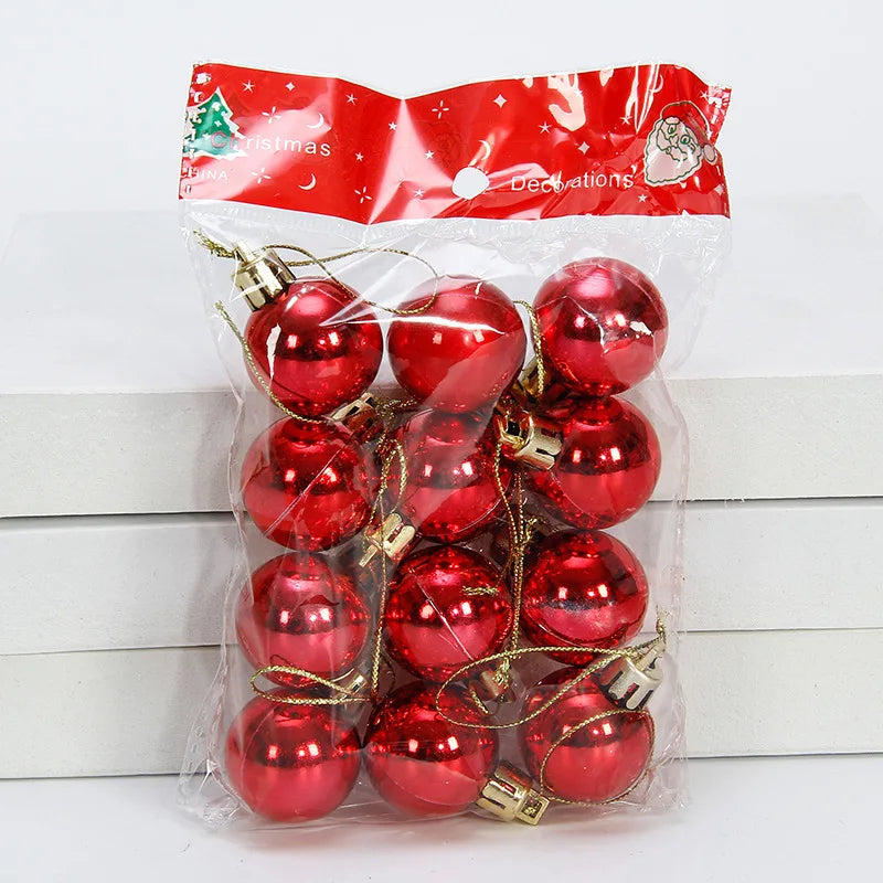 12 stücke 3 cm Weihnachten Ball Weihnachten Baum Ornament Hängen Anhänger Glitter Baubles Kugeln Hause Weihnachten Dekoration Neue Jahr geschenk