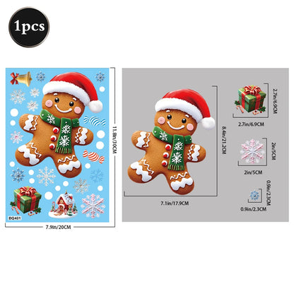 Weihnachten Fenster Statische Klampft Schneemann Santa Claus Schneeflocke Rentier Nette Weihnachten Dekoration Aufkleber Aufkleber Hause Ornamente Liefert