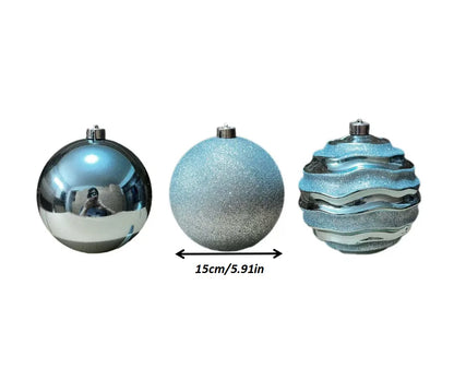 3 Stück 15 cm Weihnachtskugeln – dekorative bunte Ornamente für Einkaufszentren & Hotels – festliche Weihnachtsdekorationen