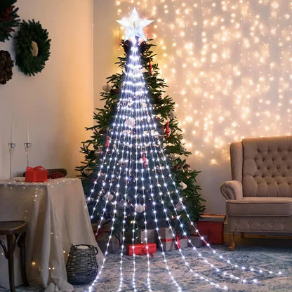 198 LED Stern Wasserfall Lichter Innen/Außen Weihnachten Lichterketten für Weihnachts baum Ornamente Wohnkultur Navidad Geschenke Neujahr