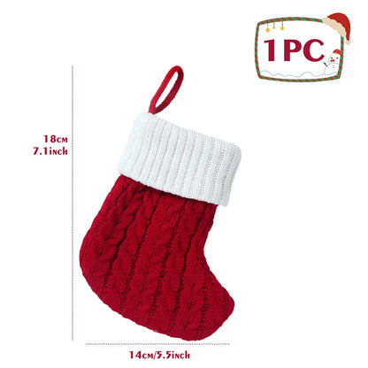 Weihnachtssocken Stricken mit Schneeflocken & Buchstaben – Weihnachtsstrumpf Ornament 2025 für Zuhause & Weihnachtsbaum – Geschenk Navidad Natal