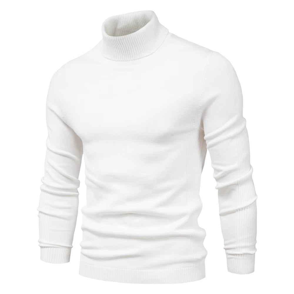 Herren Rollkragenpullover – Slim Fit, Warm & Weich, Einfarbig – Winter 2025 Strickpullover für Alltag & Freizeit.
