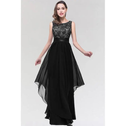 2025 Charming Prom Dress O-Neckline Illusion Lace Appqulies Corest Sleeveless Chiffon Skirt Long Maxi Gown Formal Occasion Gown
