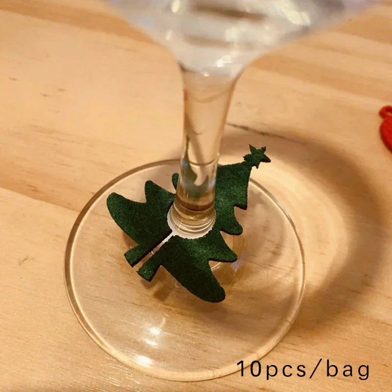 Weihnachten Wein Glas Dekorationen Santa Claus Schneemann Elch Wein Tasse Ring Neue Jahr Weihnachten Party Hause Tisch Dekoration Weihnachten Geschenke