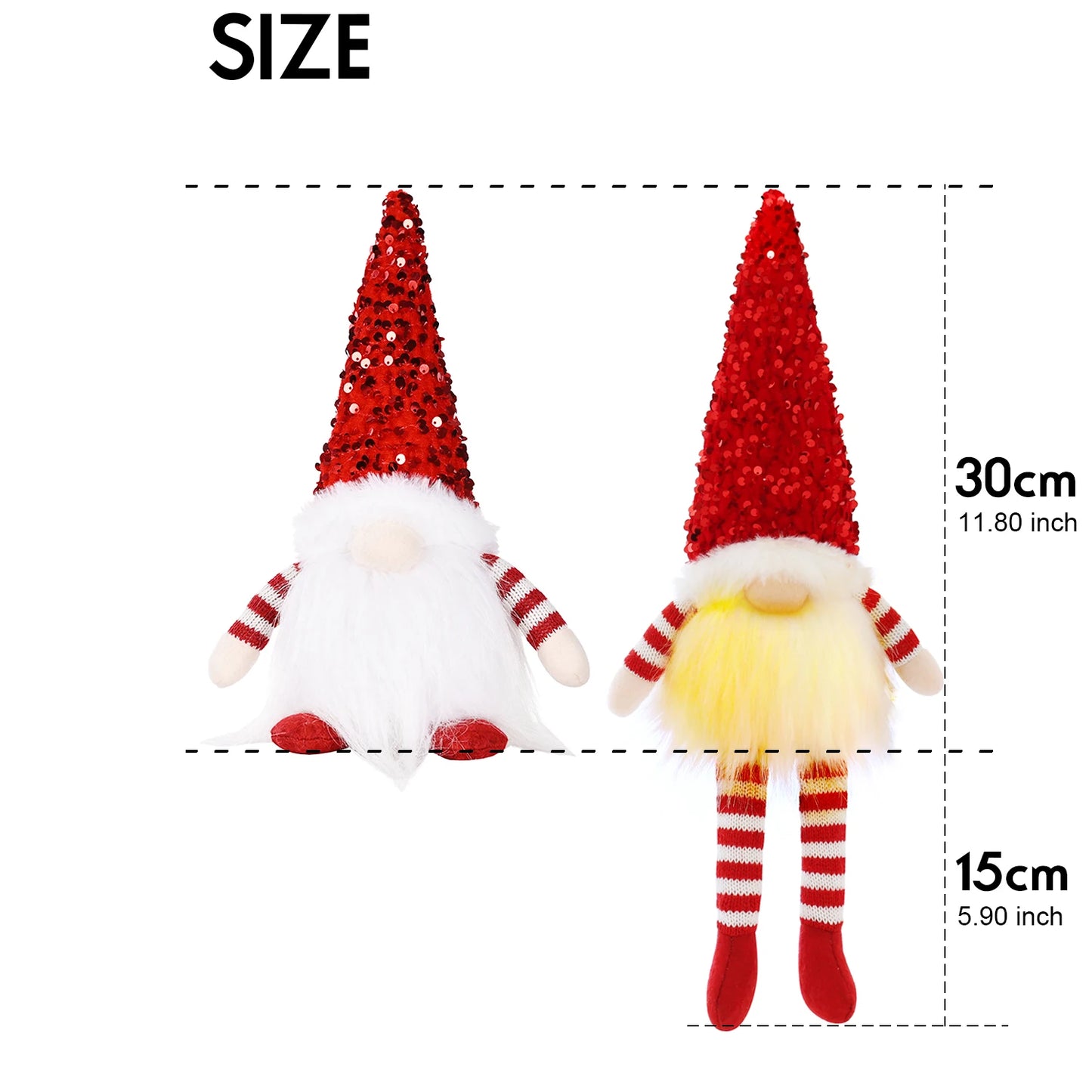 Leuchtender Weihnachtswichtel 30 cm – LED Faceless Gnome Deko für Weihnachten & Neujahr, Baumdekoration, Geschenkidee 2025