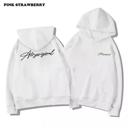 White Gray Letter Print Hooded Hoodie Men Women Autumn Winter 2025 New Fashion Loose Casual Y2K Tops Men Cotton Warm Sweatshirt