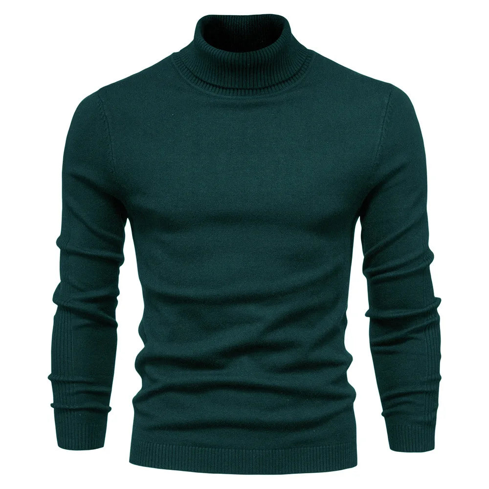 Herren Rollkragenpullover – Slim Fit, Warm & Weich, Einfarbig – Winter 2025 Strickpullover für Alltag & Freizeit.