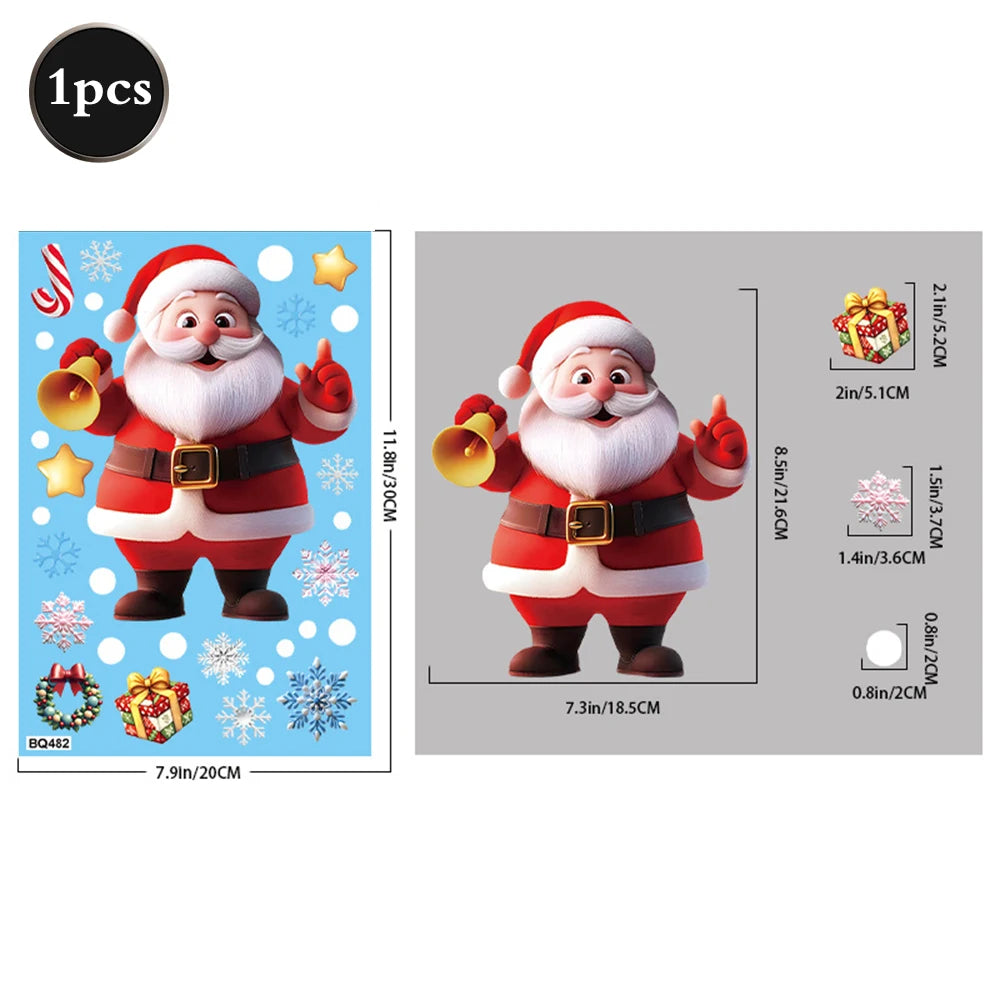 Weihnachten Fenster Statische Klampft Schneemann Santa Claus Schneeflocke Rentier Nette Weihnachten Dekoration Aufkleber Aufkleber Hause Ornamente Liefert