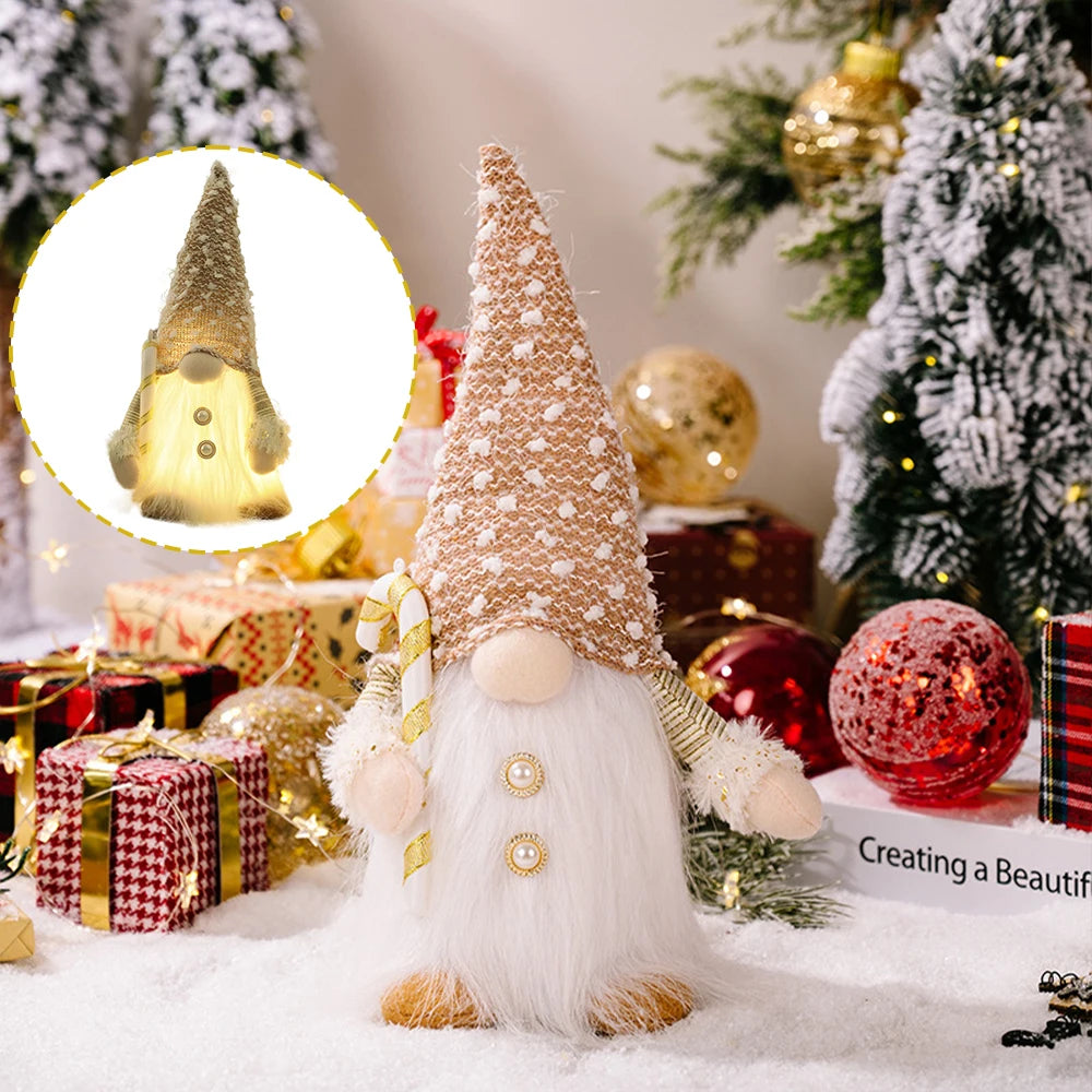 Gestrickter LED-Zwerg, Nachtlicht, gesichtslose Plüschpuppe,  Weihnachtsdekoration, Baumschmuck, Urlaub, Heimdekoration, Geschenk