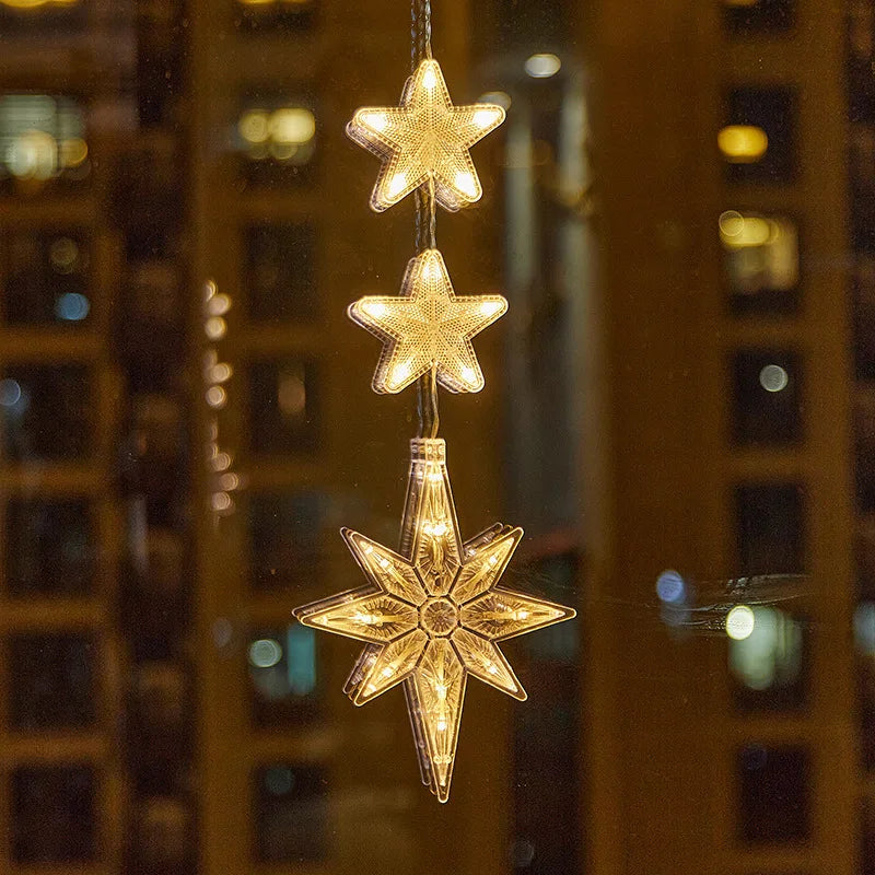 Weihnachten LED Saugnapf Lichter – Santa Claus, Schneeflocke & Elch Fenster Dekoration für Weihnachten & Neujahr Navidad