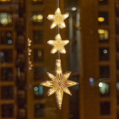 Weihnachten LED Saugnapf Lichter – Santa Claus, Schneeflocke & Elch Fenster Dekoration für Weihnachten & Neujahr Navidad