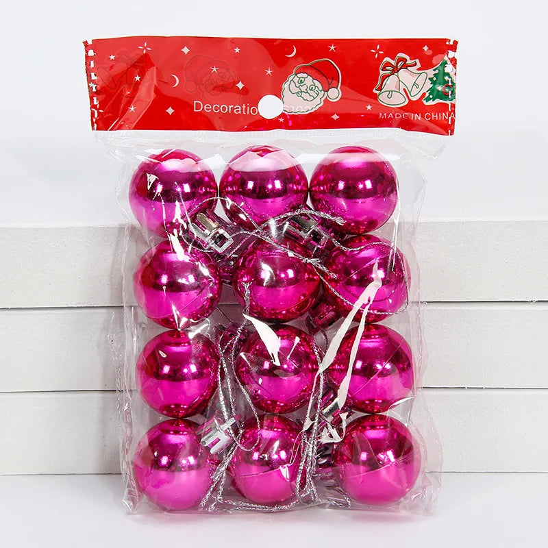 12 stücke 3 cm Weihnachten Ball Weihnachten Baum Ornament Hängen Anhänger Glitter Baubles Kugeln Hause Weihnachten Dekoration Neue Jahr geschenk