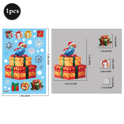 Weihnachten Fenster Statische Klampft Schneemann Santa Claus Schneeflocke Rentier Nette Weihnachten Dekoration Aufkleber Aufkleber Hause Ornamente Liefert