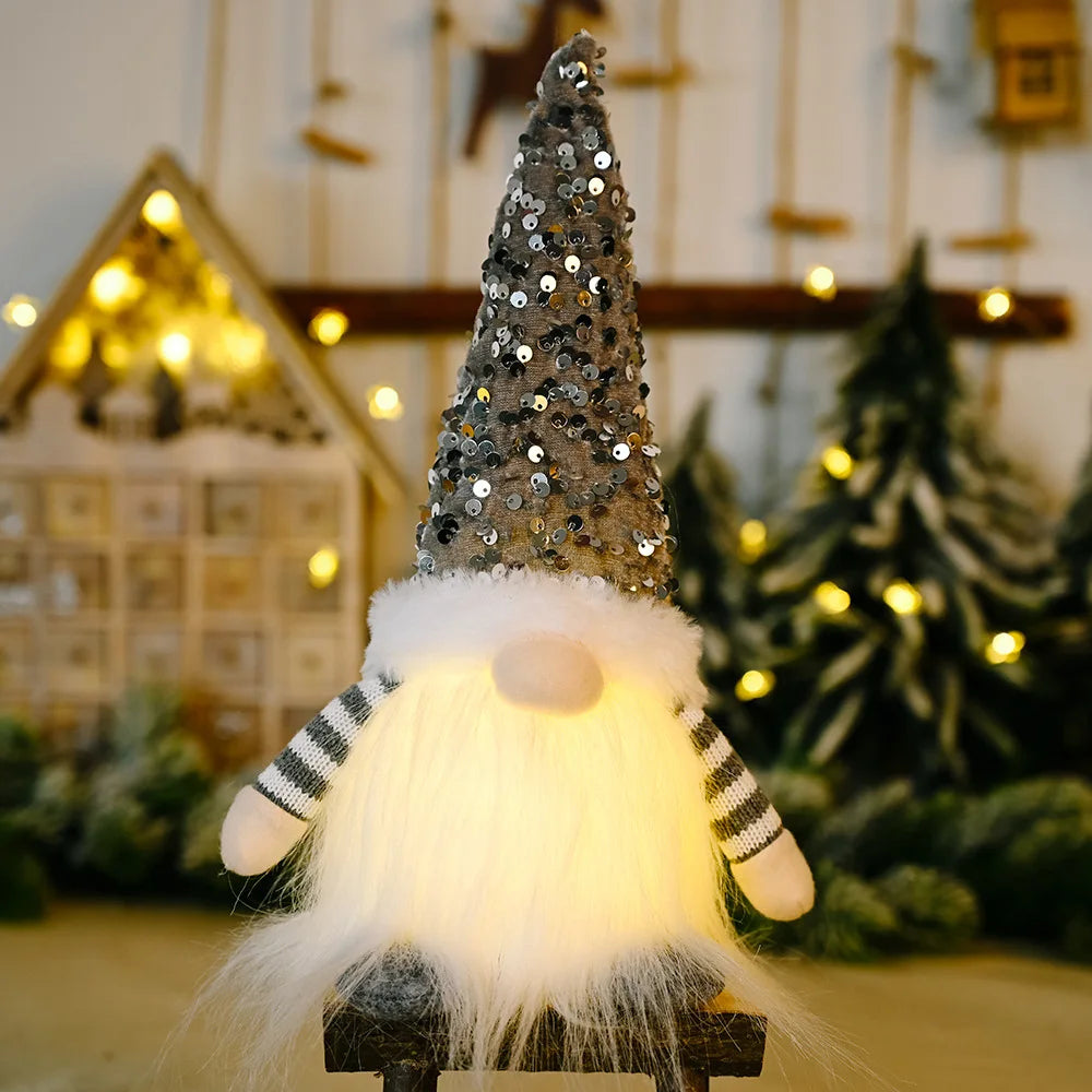 Leuchtender Weihnachtswichtel 30 cm – LED Faceless Gnome Deko für Weihnachten & Neujahr, Baumdekoration, Geschenkidee 2025