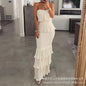 Fashion Summer Womens Dresses 2023 New Tube Top Pleated Ruffled Dress for Women