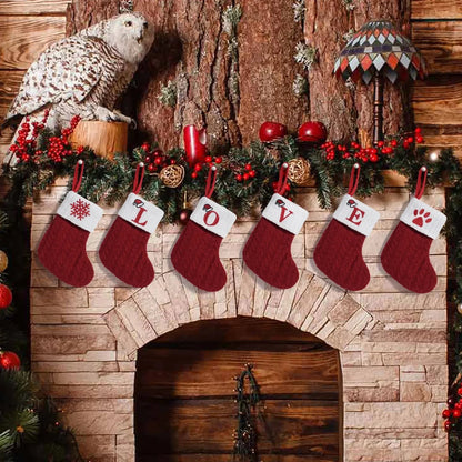 Personalisierte Weihnachts-Stricksocken mit Alphabet – Weihnachtsbaumschmuck & Deko für Zuhause | Navidad & Noel | Festliche Geschenkidee