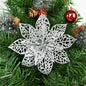 5/10 stücke Künstliche Weihnachten Baum Blume Glitter Dekoration Weihnachten Baum Ornamente Frohe Weihnachten Dekor Für Frohes Neues Jahr Navidad