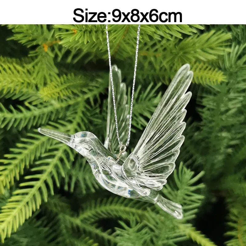5 stücke Weihnachten Home Dekorationen Kristall Acryl Ornamente Schneeflocke Elch Weihnachten Baum Hängen Anhänger Navidad 2025 Neue Jahr Geschenk