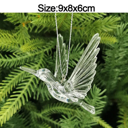 5 stücke Weihnachten Home Dekorationen Kristall Acryl Ornamente Schneeflocke Elch Weihnachten Baum Hängen Anhänger Navidad 2025 Neue Jahr Geschenk