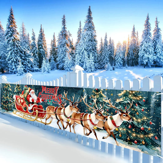 Frohe Weihnachten Banner – Weihnachtsfeier-Dekoration, Kinderfavorit , Weihnachtsmann Motiv, Navidad Natal, Neujahrs-Geschenk