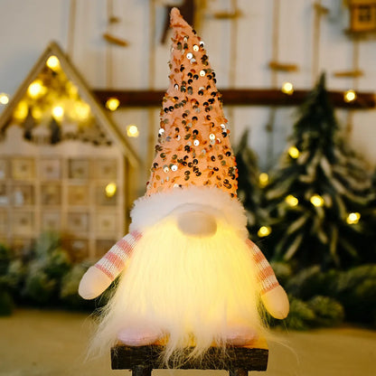 Leuchtender Weihnachtswichtel 30 cm – LED Faceless Gnome Deko für Weihnachten & Neujahr, Baumdekoration, Geschenkidee 2025