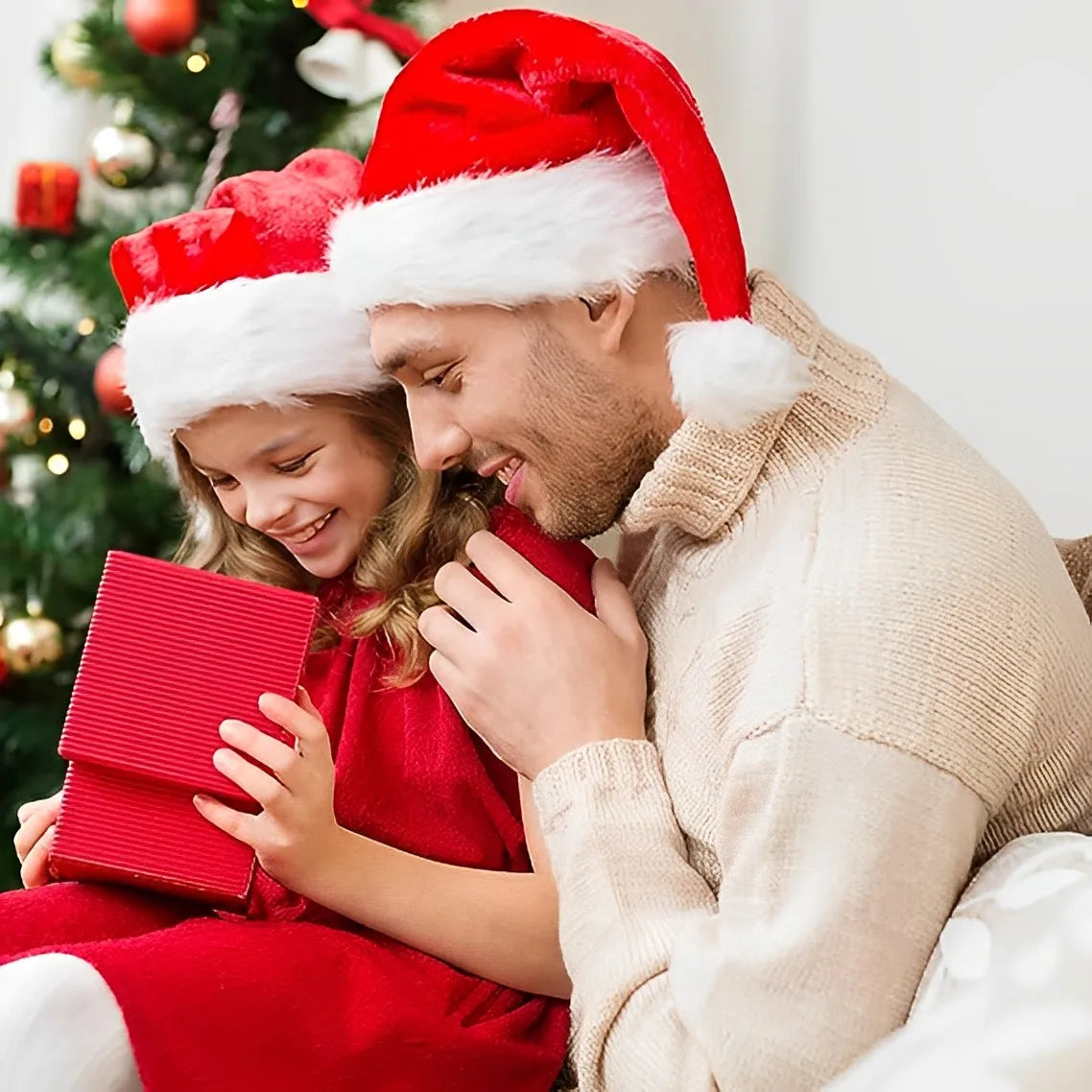 6/1 Stück verdickte Plüsch-Weihnachtsmütze, Urlaub, rote Hüte für Erwachsene, Kinder, Unisex, Weihnachtsmütze, Weihnachten, Neujahr, Party, Dekoration, Lieferungen