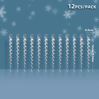 Klarer künstlicher Eiszapfen – 10/12 Stück in 10/13/15/20 cm – Realistische Weihnachts-Eiszapfen für Weihnachtsbaum, Winterparty & Heimdekoration