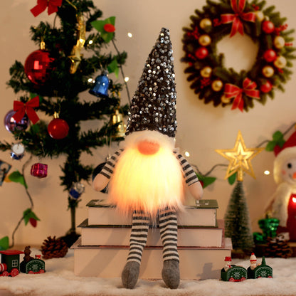 Leuchtender Weihnachtswichtel 30 cm – LED Faceless Gnome Deko für Weihnachten & Neujahr, Baumdekoration, Geschenkidee 2025